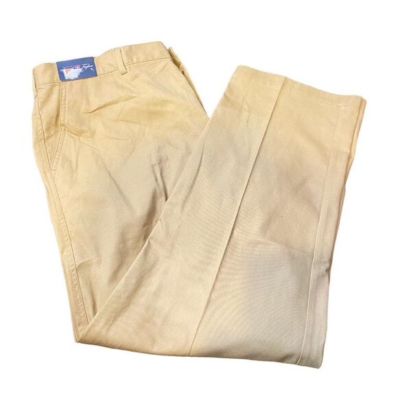 NWT DAVID TAYLOR MENS KHAKI BACK ELASTIC PANTS (VARIOUS SIZES) - Picture 2 of 6